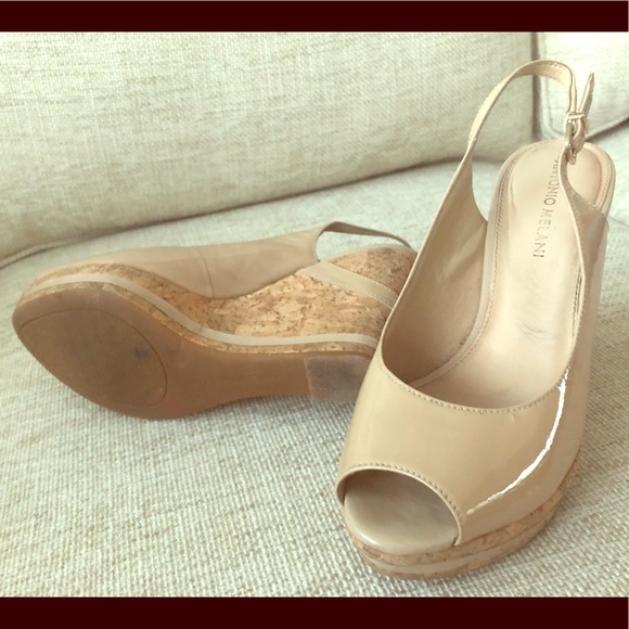 cream wedges closed toe